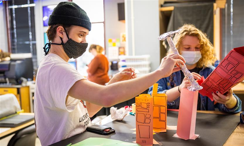 Students in an art class